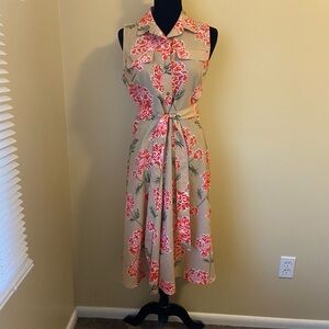 Banana Republic flora  Sleeveless Dress - Beige and Red